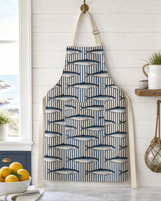Sardine Tin Stripe Apron, image 1