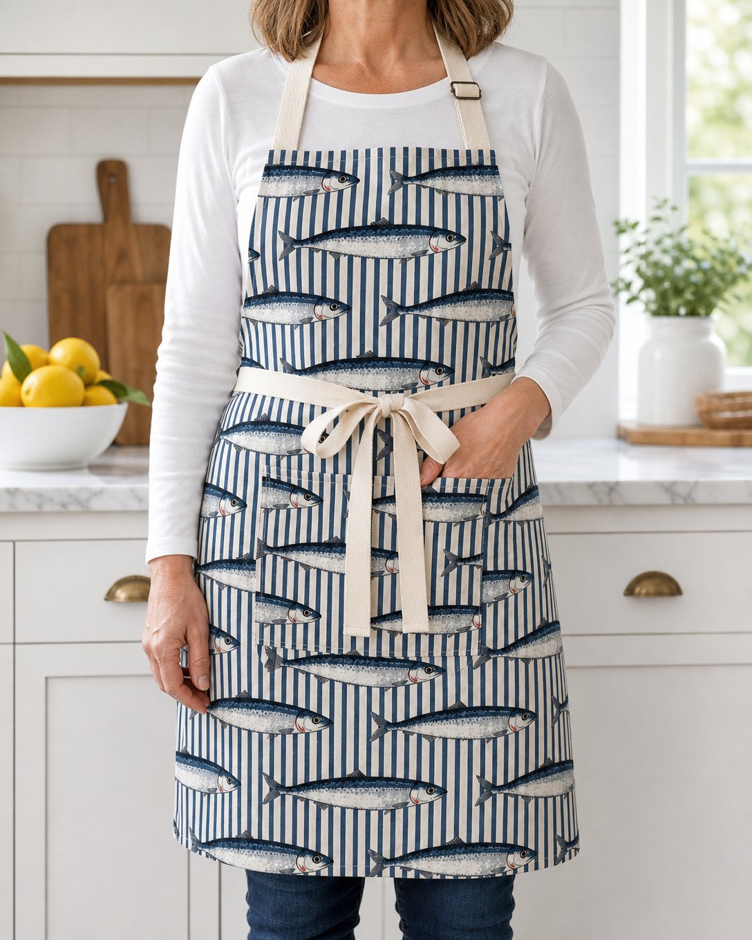 Sardine Tin Stripe Apron, image 3