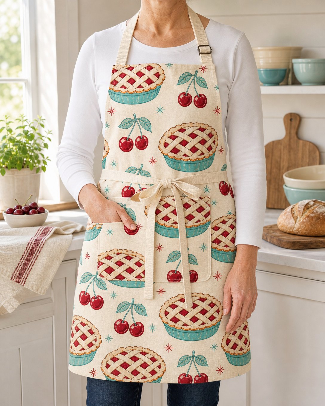 Cherry Lattice Apron, image 3