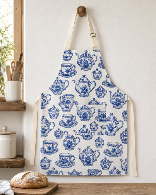 Blue Willow Tea Apron, image 1